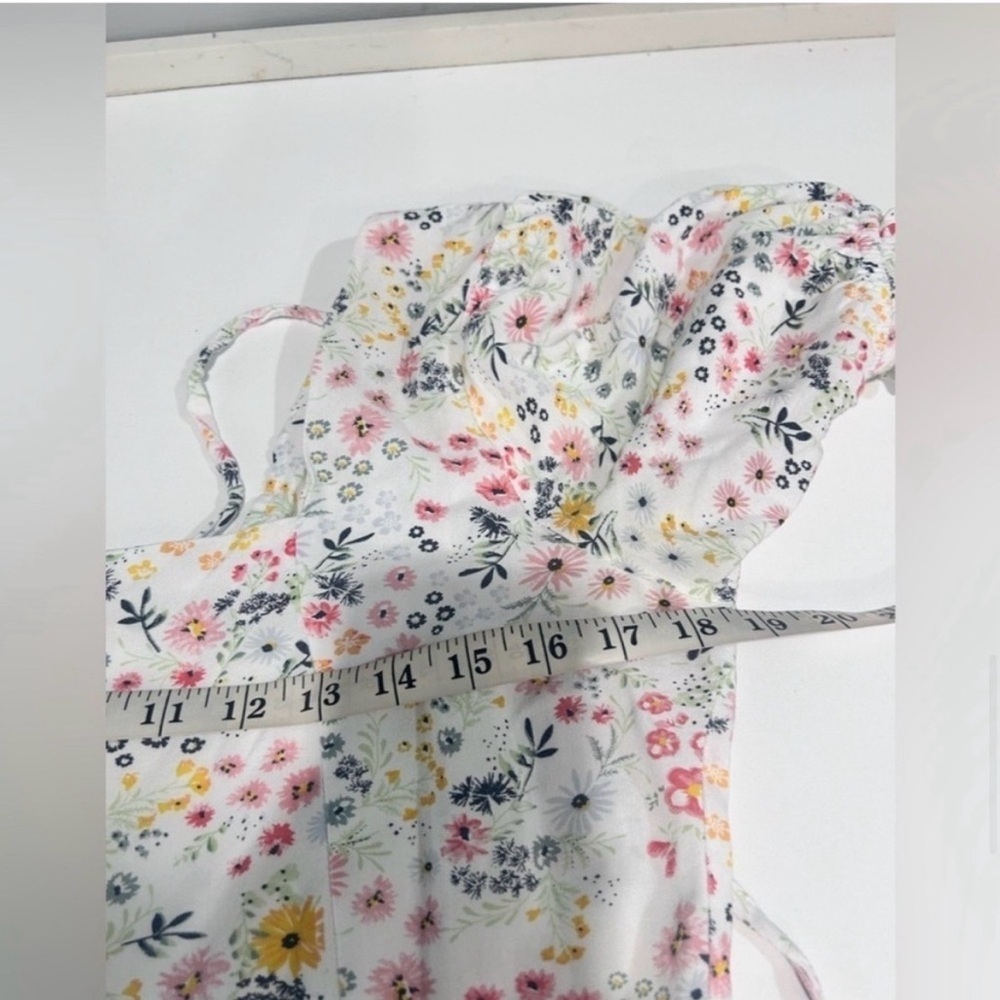 Influence Square-Neck Floral Midi Dress with Puff Sleeves - Picture 12 of 16
